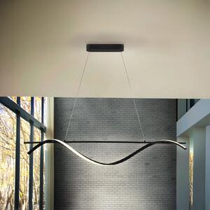 Schuller Valencia Lampă suspendată LED Boa, negru mat, metal, Negru, Camera de zi / sufragerie, Metal, Modern