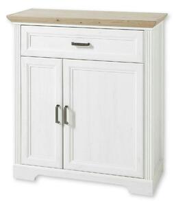 Comoda JASMIN, alb/stejar artisan, PAL, cu 2 usi si un sertar, 93x41x1