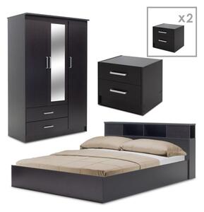 Set mobilier dormitor studenti 5 buc Nap Pako World Wenge 80x37x123 cm