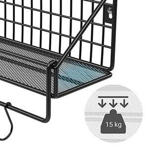 Raft de perete, Songmics, Negru, 40x13x12 cm