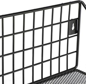 Raft de perete, Songmics, Negru, 40x13x12 cm