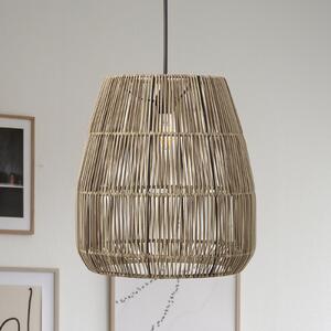 PR Home Lampă suspendată Saigon, aspect ratan, gri, Ø 38 cm