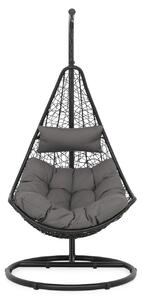 Leagan, New Carousel, L.80 l.70 H.130 cm, otel, negru/gri