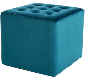 Taburet LORI stofa catifelata turcoaz - Bluvel 85, 39x39x34 cm