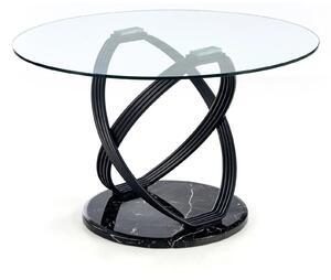Masa OPTICO, negru, sticla/metal, 122x77 cm