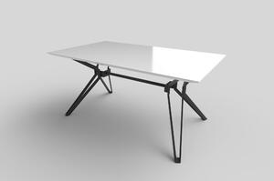 Masa PASCAL, alb/negru, 160x90x76 cm