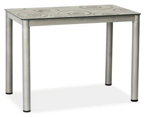 Masa DAMAR, gri, sticla securizata/metal, 100x60x75 cm