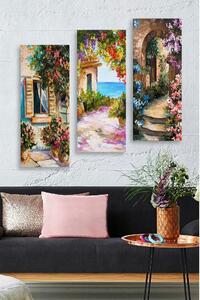 Set 3 tablouri MDF0026, multicolor, 20x50 cm