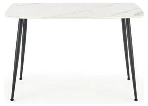 Masa MARCO, alb/negru, sticla/otel, 120x70x77 cm
