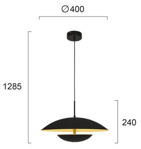 Pendul LED pe cablu MONICA LED/16W/230V negru/auriu