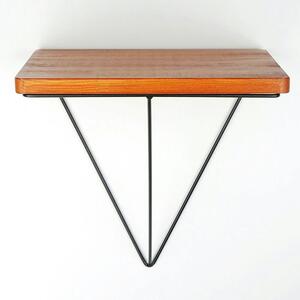Polita WR037, cires/negru, lemn/metal, 33x28x33 cm