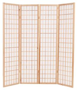 Paravan pliabil cu 4 panouri, stil japonez, 160x170 cm, natural