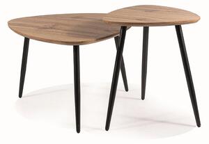 Set 2 masute cafea TWIN, stejar artisan/negru