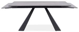 Masa extensibila SALVADORE CERAMIC, gri/negru mat, sticla securizata/c
