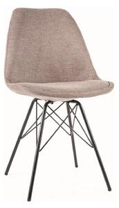 Scaun KEN, bej/negru, stofa clasica/metal, 49x40x85 cm