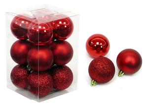 Set 12 globuri roșii de Crăciun Navidad Unimasa, ø 4 cm