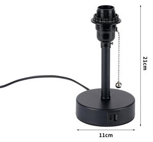 Lampă de masă Brilagi TABLON cu port USB, 1xE27/25W/230V, neagră