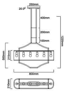 Open Design OR84856 - Lustră cu tijă GERDO OVALE 6xE14/12W/230V alamă/alb