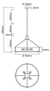 Open Design OR85679- Candelabru pe tijă DORETTO 6xE27/15W/230V diametru 70 cm maro/bej