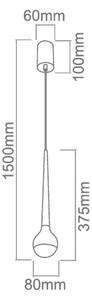 Lustră LED suspendată pe cablu CAPPI Open Design OR80261, 5W/230V, negru/crom