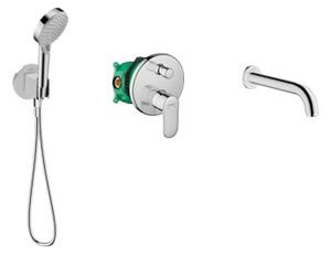Set conexiune unghiulară cu mâner Hansgrohe Fixfit 26888000, baterie cadă-duș Hansgrohe Vernis Blend 71466000, 71420000, 01800180, 28272000, 26340000
