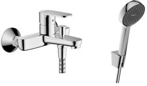 Set baterie cadă-duș Hansgrohe Vernis Blend 71440000, set de duș Hansgrohe Activera Select S 28052000