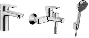Set baterie cadă-duș Hansgrohe Vernis Blend 71440000, baterie lavoar Hansgrohe Vernis Blend 71580000, 28052000