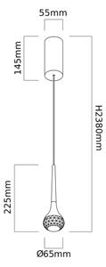 Lustră LED suspendată pe cablu CRIMA, Open Design OR84795, LED 7W, 230V, negru