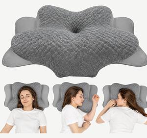 Perna cervicala ortopedica memory foam cu strat reglabil 2 cm, husa Te
