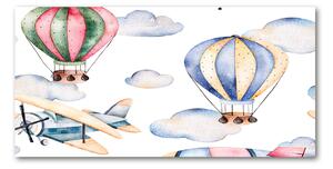 Tablou Printat Pe Sticlă Avioane și baloane