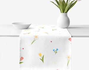Goldea napron de masă 100% bumbac - grădină înflorită 35x140 cm