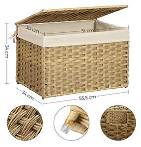 Cutie de depozitare, Songmics, Galben, 55.5x34.0x34.0 cm