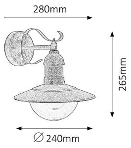Brilagi - Aplica de perete pentru exterior MOLDE 1xE27/60W/230V IP44 bronz/patină
