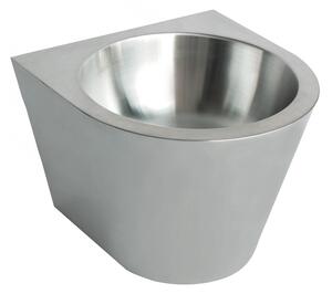 Faneco lavoar 36x36 cm semicircular clasică rezistent la vandalism oţel mat N13036C.S