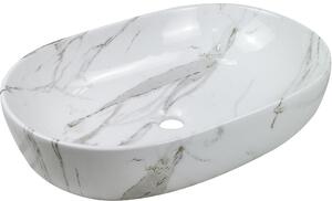 Invena Korfu lavoar 60x42 cm ovale de blat gri/piatră luciu CE-34-701
