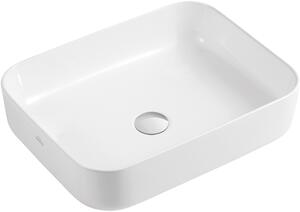 Invena Florina lavoar 51x40 cm dreptunghiular de blat alb luciu CE-40-001