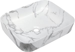 Invena Florina lavoar 51x40 cm dreptunghiular de blat alb-gri/piatră mat CE-40-706