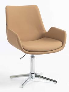 HR240CROSS Scaun Carmel Piele Ecologica Premium Soft cu Bază Cromata