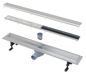 Alca Double Fit&Go rigolă liniară cu grătar 75 cm oţel APZ13-DOUBLE9-750
