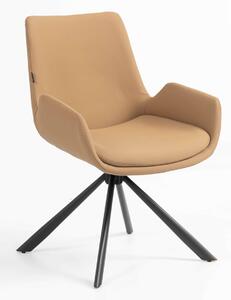 HR240 BAZA STEA Scaun Carmel Piele Ecologica Premium Soft cu Bază Neagră