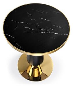 Masa MOLINA, negru/auriu, ceramica/otel, 59x74 cm