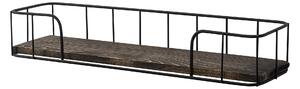 Raft Syringa, nuc/negru, lemn/metal, 60x15x10 cm