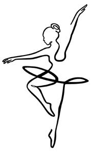 Decoratiune perete BALLERINA 1, negru, metal, 70x42 cm