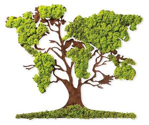 Decoratiune perete TREE 2, verde/maro, 71x1x59 cm