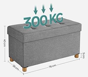Bancuta hol cufar cu depozitare, Songmics, Gri, 76x38x40 cm