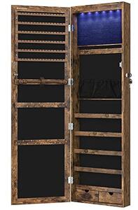 Dulap bijurerii cu oglinda, Songmics, Maro, 120x10x36.7 cm