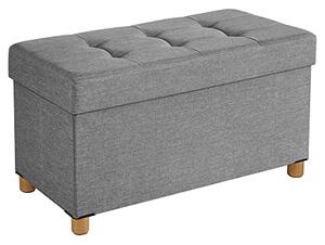 Bancuta hol cufar cu depozitare, Songmics, Gri, 76x38x40 cm