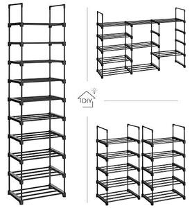 Pantofar set 2 rafturi Songmics, Negru, 45x30x174 cm
