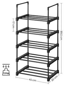 Pantofar set 2 rafturi Songmics, Negru, 45x30x174 cm