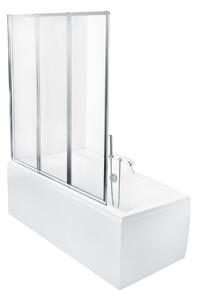 Besco Ambition paravan cadă 130 cm trei piese crom luciu/sticlă transparentă PAP-3S